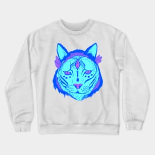 Blue Mystical Tribal Cat Crewneck Sweatshirt